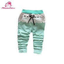 The autumn of 2014 new Korean Infant girl child covered with fine lattice Star Knitting trousers