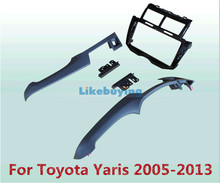Black 2 Din Car Frame Dash Kit / Car Fascias / Mount Bracket Panel For Toyota Yaris 2005 2006 2007 2008 2009 2010 2011 2012 2013