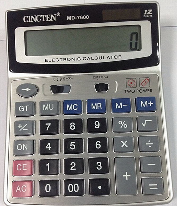 MD7600 financial calculator keys dedicated large metal panel large