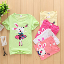 2016 summer Girls boys t-shirts Happy rabbit shopkin Children Baby Blouse next kids clothes cartoon cotton Tops&Tees novatx