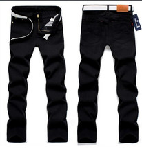 HOT 2016 Outdoor Men’s clothing Denim Trousers Black Jeans Straight Cotton Homme Casual pants pantalones hombre harem pants men