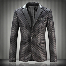 Spring and Autumn leisure suit men’s Korean Slim plaid suit dress men’s business leather suit male clothing Costumes Nightclubs