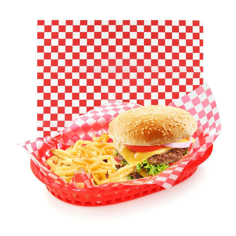12''x12'' Red & white Checkered Wax Coated Paper BBQ Deli Wrap Sandwich Burger eBay