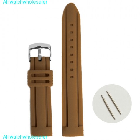 20mm Trendy Brown Silicone Jelly Rubber Unisex Watch Band Straps WB1072O20JB