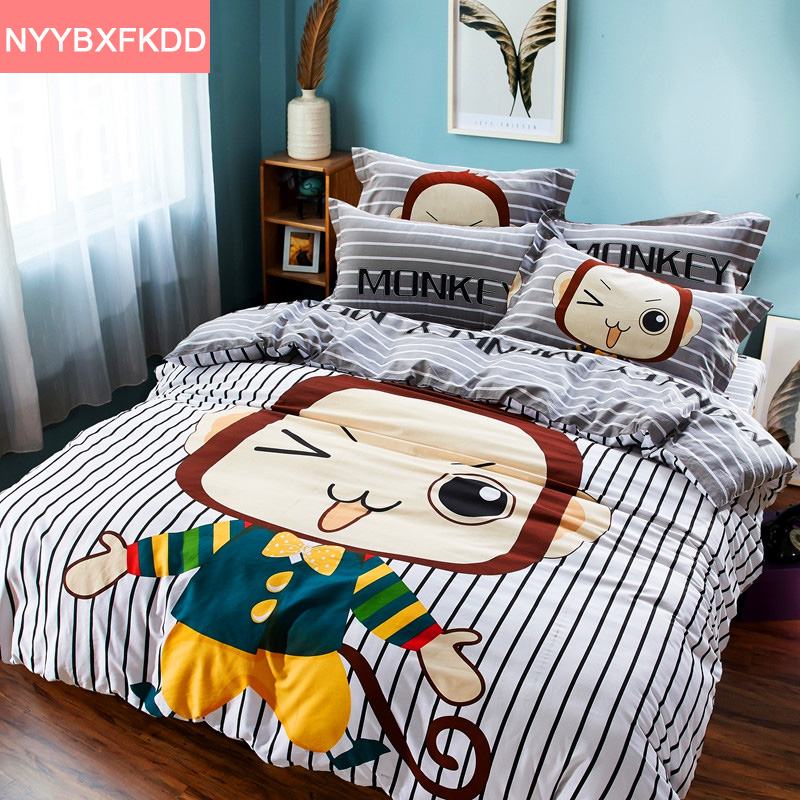 adult kids monkey animal bedding set boys girls quilt duvet cover bed sheet cartoon - Kids Sheets Boys adult kids monkey animal bedding set boys girls quilt duvet cover bed sheet cartoon - Kids Sheets Boys