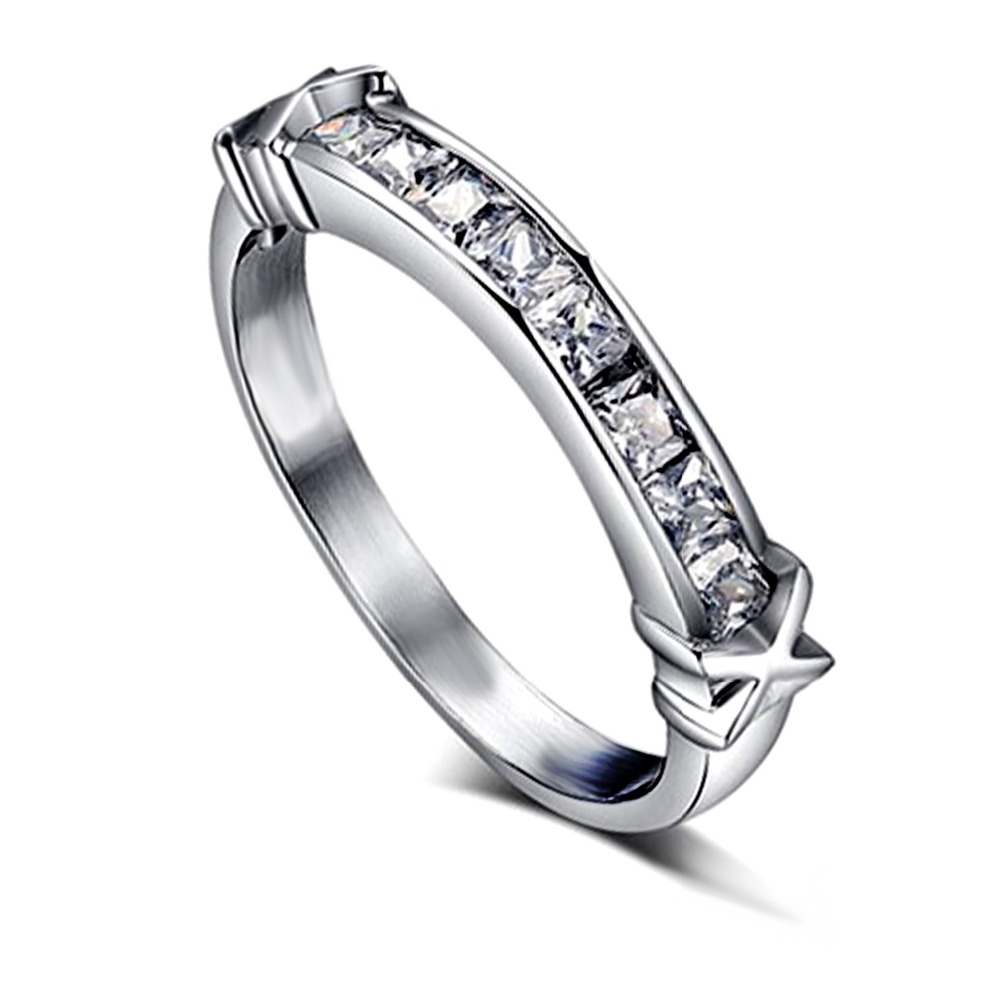 Surgical steel wedding ring sets