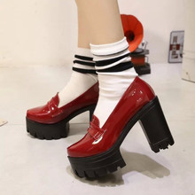 Platform Shoes Women Pumps 2016 Spring And Autumn Thick Hlles Comfortable Sweet High Heeled Shoes Match