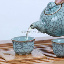 Handmade Longquan Kiln Celadon Porcelain Ware Teapot 2 Teacup Kungfu Tea Set