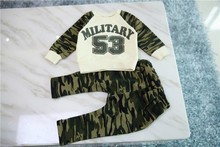 spring clothing new 53 camouflage suit baby boys and girls children s letters T shirt casual