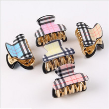 2016 Fashion High Quality Crab Hair Clip Trendy Hair Claws Plaid Hair Ornaments Women Hair Accessorie Kid Girl Clamp Holder