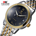 2017Business Automatic Mechanical Watch Tevise Waterproof Luminous Calendar Stainless Steel Band Casual Wristwatches Men Fashion