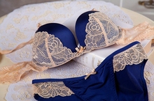New Womens Cute Sexy Underwear Satin Lace Embroidery Splice Bra Sets free shippingfree shipping