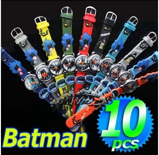 Lovely 3D Cartoon Batman Watch Children Kids Boys Girls Students Quartz watch 1pcs