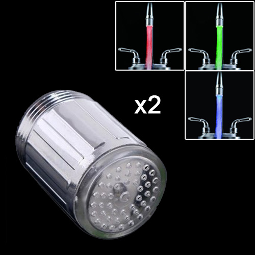 2 pcs of 7 RGB Colors Automatic Change LED Light Water Stream Faucet Tap 2 pcs of 7 RGB Colors Automatic Change LED Light Water Stream Faucet Tap