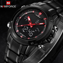 Luxury Brand NAVIFORCE Watches Men Full Steel Quartz Clock Digital LED Watch Army Military Sport Watch