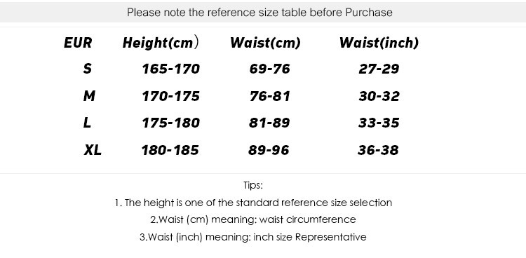 size table