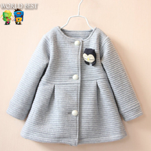 2016 Spring Children Jackets Baby Little Penguin Single Breasted Child Coat Girl Outerwear Jackets For Girls Bow Girl Clothes