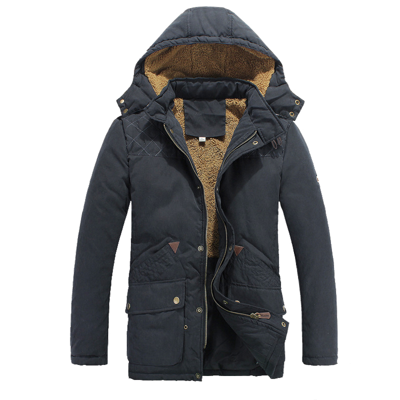 2014 new high quality thick wool liner brand men s hooded down jacket warm coat parka