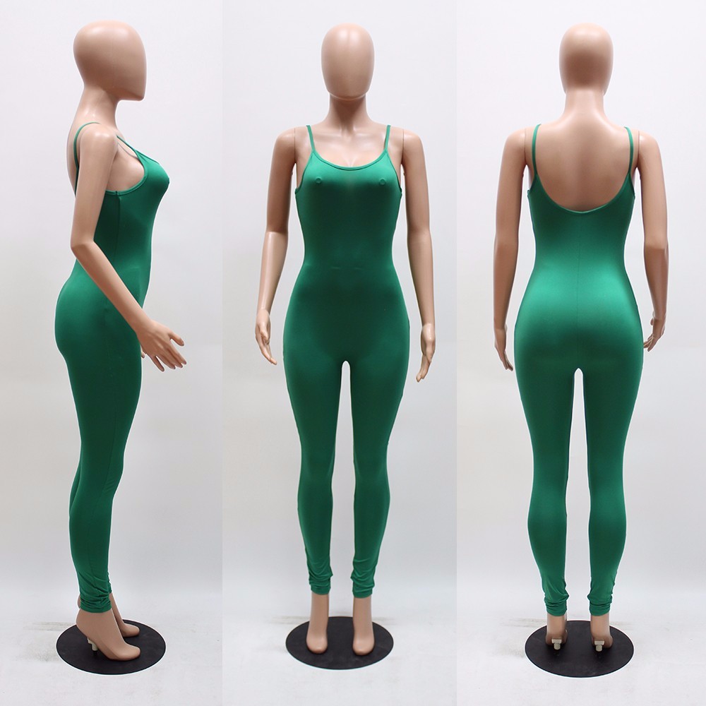 2020 Wholesale Candy Color Solid Basic Jumpsuits Women Skinny Bodycon Rompers Strapless Sexy 