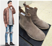 High End customized kywest suede genuine leather Chelsea boots new luxury designer boot plus size 46