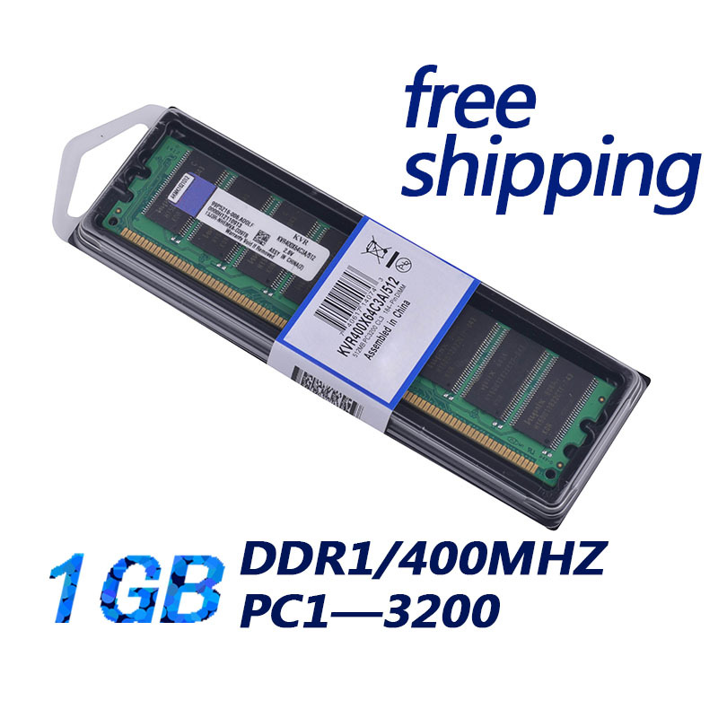 Free shipping KVR Desktop RAM DDR 1GB PC3200 400MHz DIMM 184 PIN DDR400 / AMD/ Wholesale price