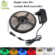 Tanbaby 5M RGB Waterproof led strip 3528 SMD DC12V 5M 300led 24Key RGB led controller 24W