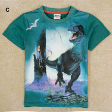 Boys T shirt 2015 nova Jurassic Park tyrannosaurus rex velociraptor boys character short sleeve T shirt