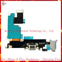 10Pcs/lot High Quality For iPhone 6 Plus Headphone Earphone Audio Jack + Charger USB Dock Charging Port Flex Cable