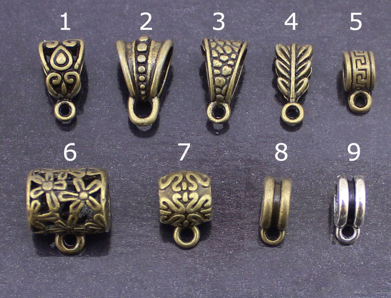 30pcs/lot antique silver /bronze wholesale diy many style necklace connector bail beads Pendant making Jewelry F803