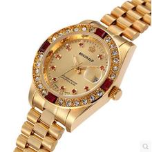 Swiss Reginald watch dial small gold plated fashion waterproof stainless steel watch calendar lightweight Mens Watch