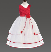 2016 Hot Sales Popular Christmas Baby Girls Kids Flower Petals Party Wedding Prom Fancy Dress 3 Colors Free Shopping