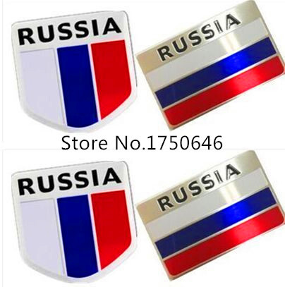 3D Aluminum Russia Flag car sticker accessories st...