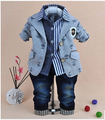 0 5Y baby boy gentlemen clothing set 3pcs boys clothing kids jeans suit set children clothing