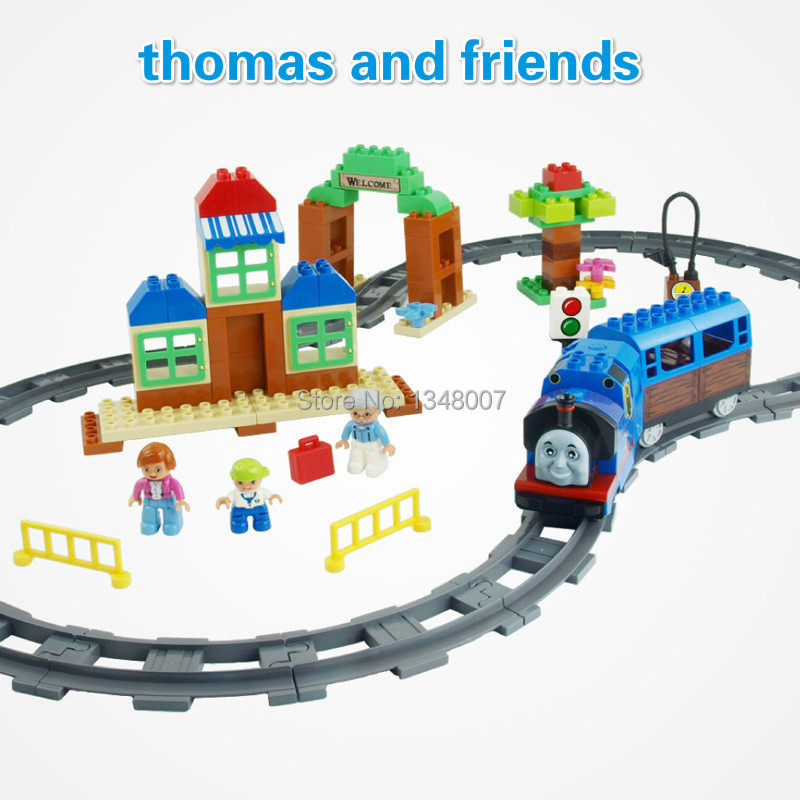 HM1318 thomas and friends train track set duplo block toys 103PCS 