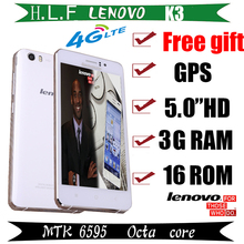 Original Lenovo K3-C Android 4.4 Smartphone 5.0″ 1920*1080 MTK6595 Octa Core Mobile Phone 3G RAM 16G ROM 4G LTE GPS Cell Phones