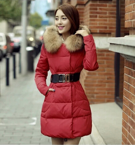 Female Winter Jacket Down Coat Thick Warm Padded Cotton Jacket Collar Nagymaros Slim Was Thin Long Sections Overcoat DM1974