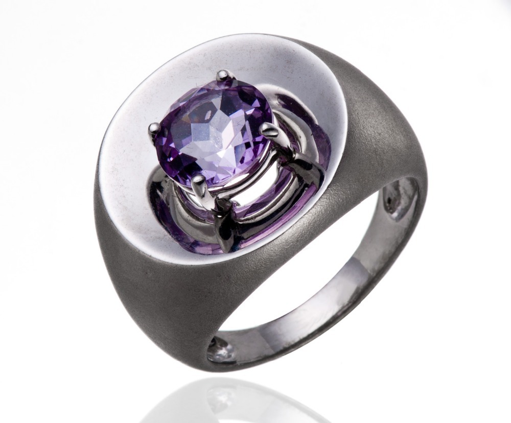 1.8 CTW Natural Amethyst Gemstones Solid 925 Sterling Silver Ring Fine Jewelry Women's Gift
