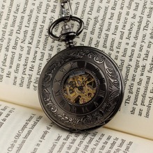 PACIFISTOR Pocket Watches Steampunk Wind Up Vintage Pocket Watch for Men Relojes 2015 Gift Mechanical Skeleton