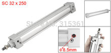 Free Shipping Single Screwed Piston Rod 32 x 250 Dual Action Pneumatic Cylinder SC32-250