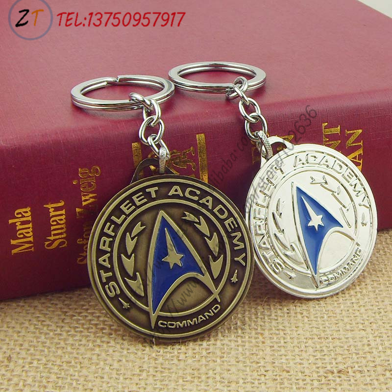 New Arrival Movie Star Trek Shield Metal Keychain Pendant Key Chain Chaveiro Key Ring 2 Colors Low Price Geeky Trendz