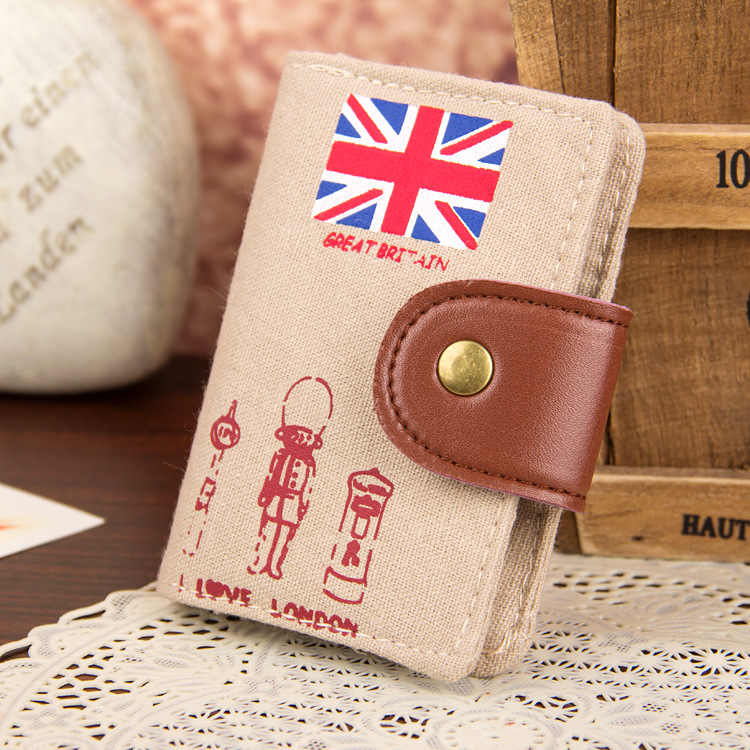 PY080 Canvas Card Id holder Women Men travel Bank Visiting Calling Business Bookmark credit Wallets Purse
