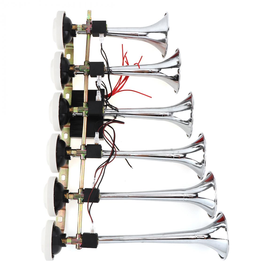 Car Air Horns 12/ 24V 200DB Super Loud 8 Sounds Style Alarm 6 Trumpet