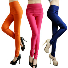 HOT Free Shipping 2015 New Women Leggings Sport Casual Style Leggings Plus Size High Elastic Cotton Leggins 20 Candy Colors