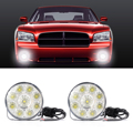 2pcs 9 LED Daytime Running Head Light Round Lamp Car 12V Waterproof Bright White MA137