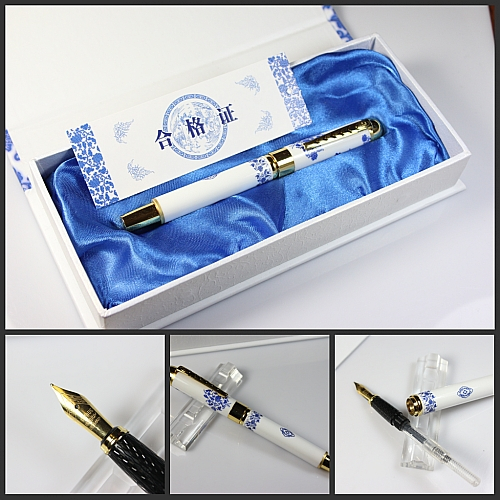 Ceramic pen blue and white porcelain fountain pen ceramic fountain pen ceramic pen business gift