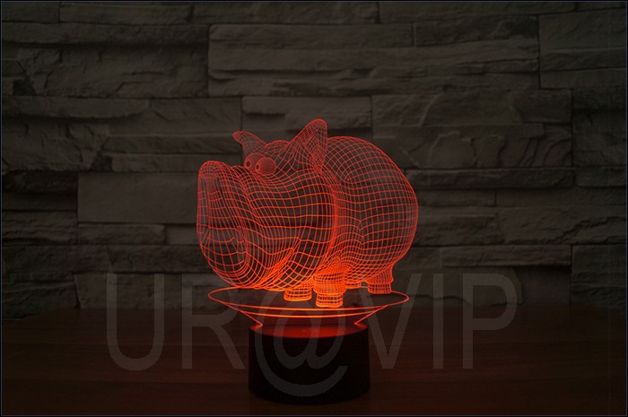 3D illusion pig shape night lamp jc-2866 (8)