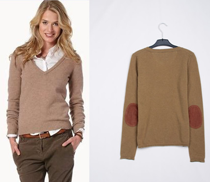 solid color cashmere wool women's thick pullover V-neck sweater EU size XS-XL free shipping
