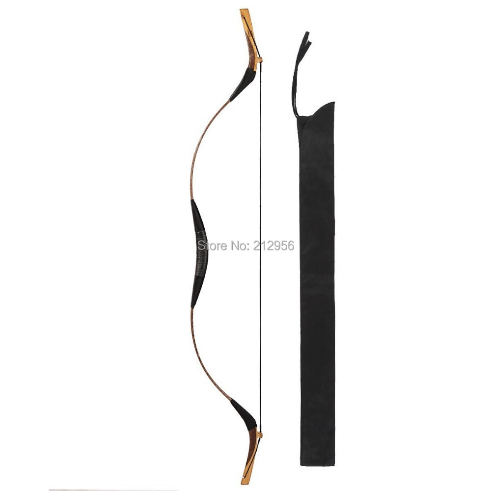 Longbowmaker Combination Set Traditional Mongolia Archery Gray Snakeskin Longbow Recurve Bow 6 Bamboo Arrows 20 60LBS