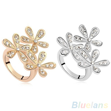 Women’s Fashion Full Rhinestone Snowflake Zircon Alloy Wedding Party Jewelry Ring