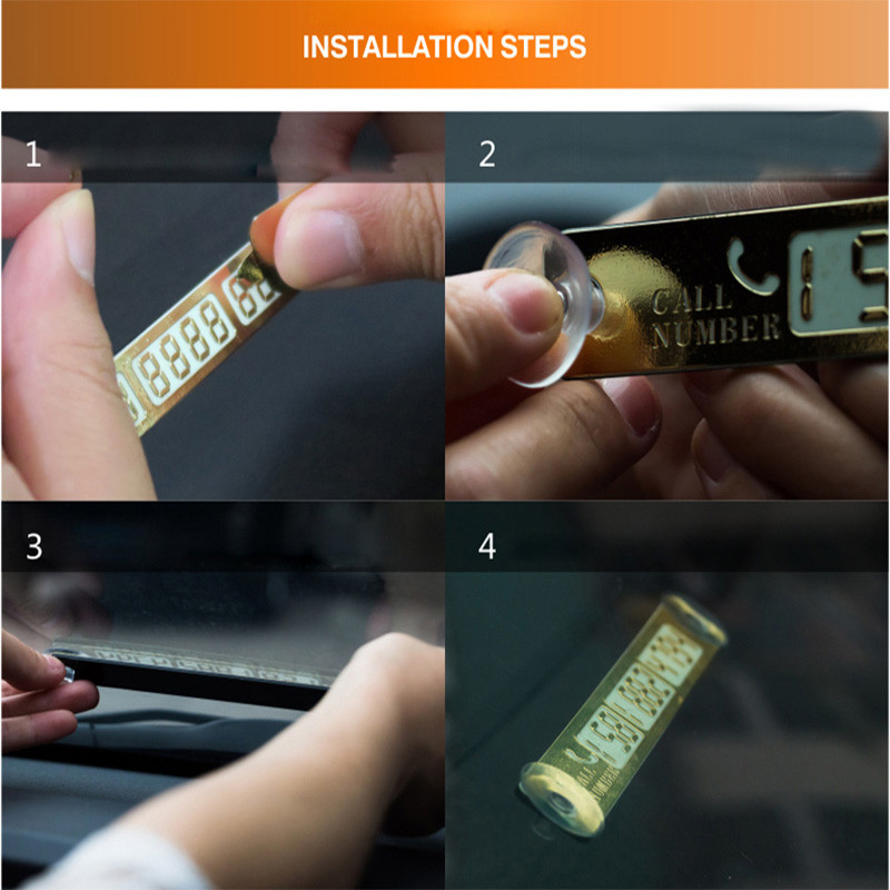 Luminous Car Parking Notification Phone Number Card Number Suction Plate Tool
